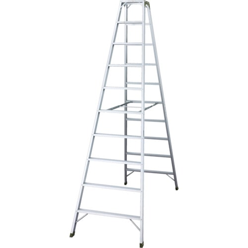 トラスコ中山 ハセガワ アルミ合金製天板幅広専用脚立 天板高さ3m（ご