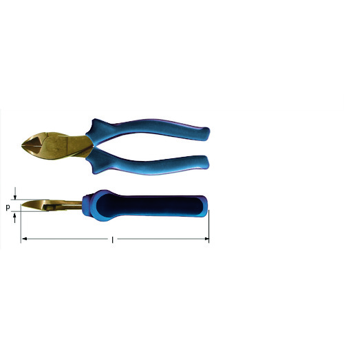 トラスコ中山 Ampcoスイス 防爆ニッパ 防爆ダイアゴナルカッター 銅線切断4mm 全長155mm 102-6459 (ご注文単位1個) 【直送品】