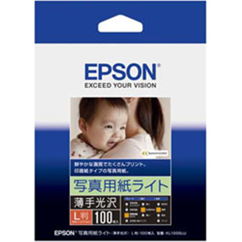 エプソン 写真用紙ライト　薄手光沢（L判・100枚）　KL100SLU KL100SLU KL100SLU 1個（ご注文単位1個）【直送品】