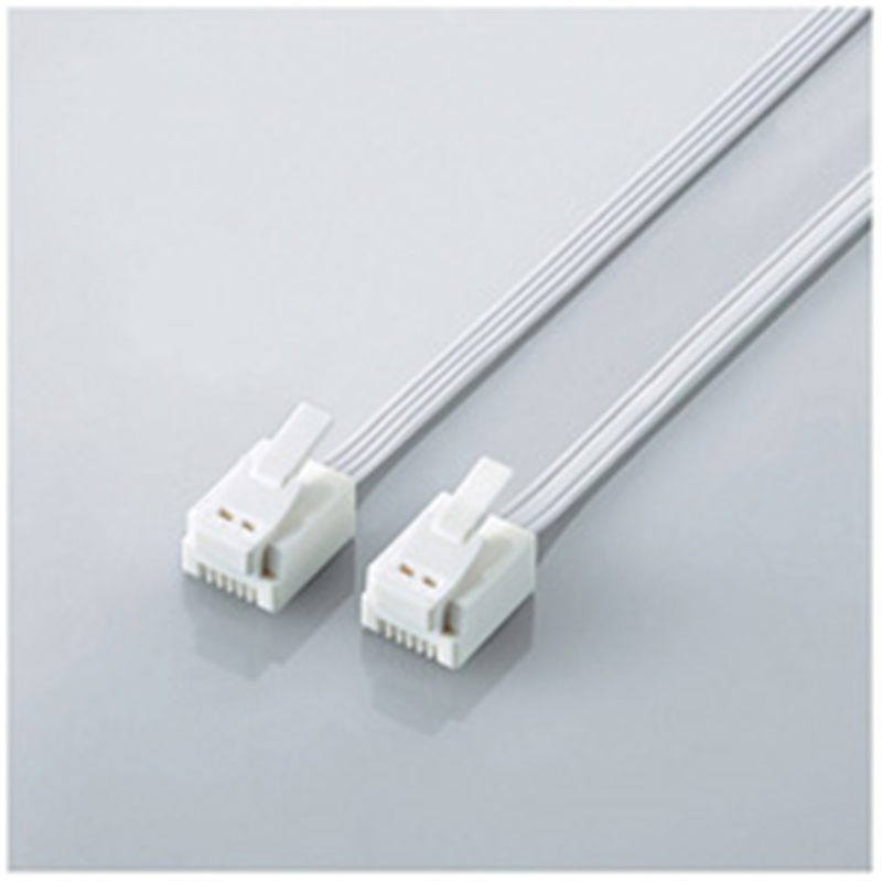 エレコム スリムモジュラーケーブル （5.0m／4極6芯／爪折れ防止／ホワイト）　MJ-T5WH MJT5WH 1個（ご注文単位1個）【直送品】