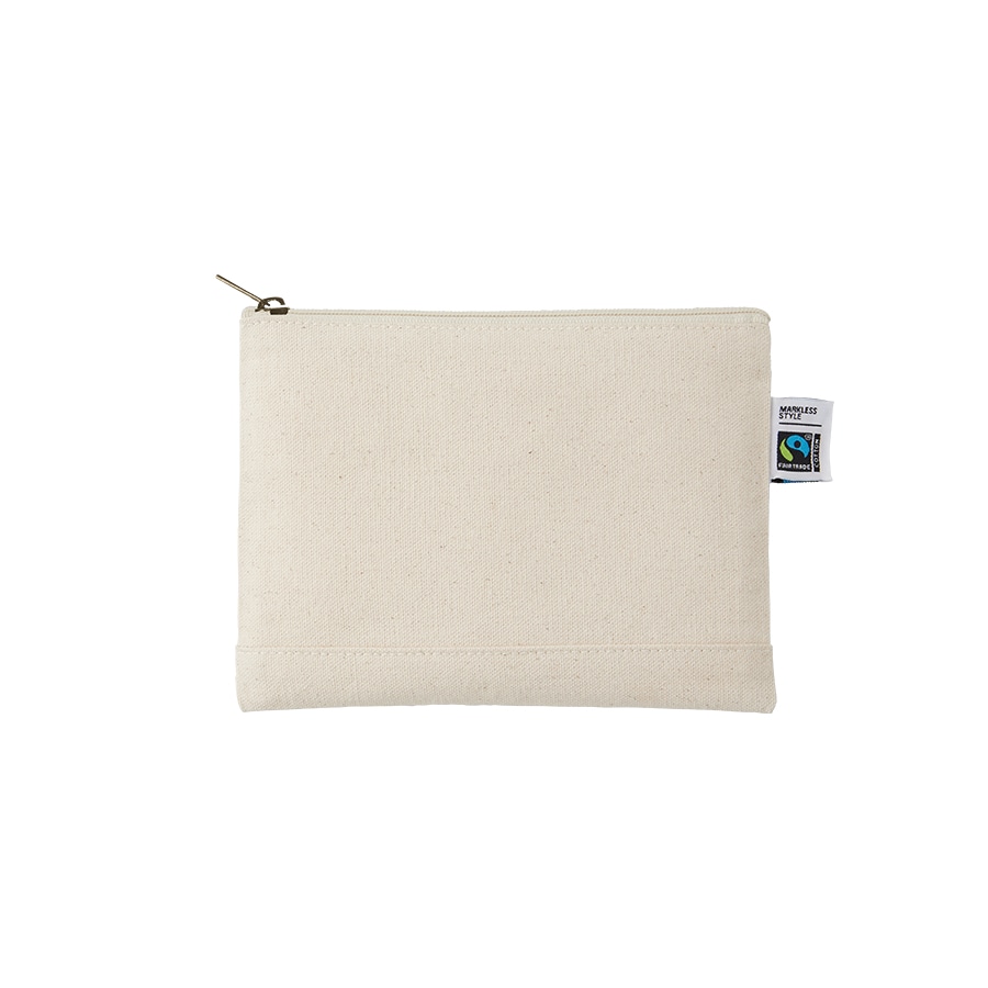 MARKLESS STYLE フェアトレード コットンキャンバスフラットポーチ S ナチュラル TF-0008-008 1個(ご注文単位1個)【直送品】