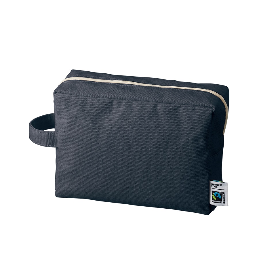 MARKLESS STYLE フェアトレード コットンキャンバスファスナーポーチ L ネイビー TF-0015-006 1個(ご注文単位1個)【直送品】