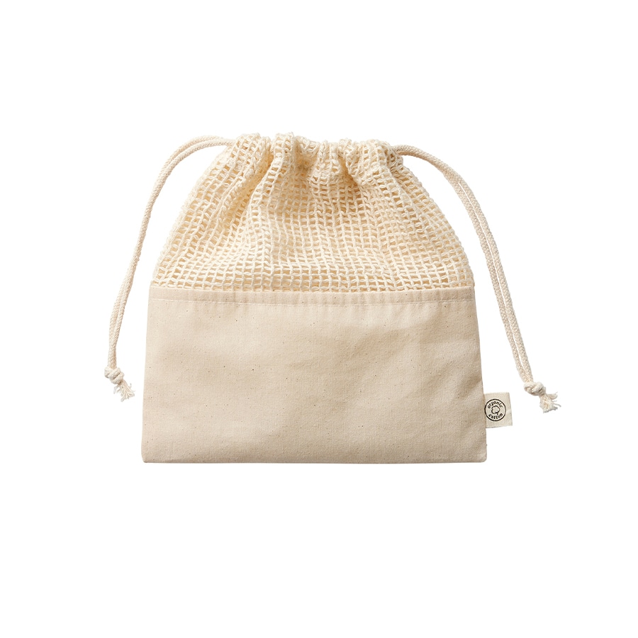 MARKLESS STYLE オーガニックコットン ネット巾着 M ナチュラル TR-1166-008 1枚(ご注文単位1枚)【直送品】