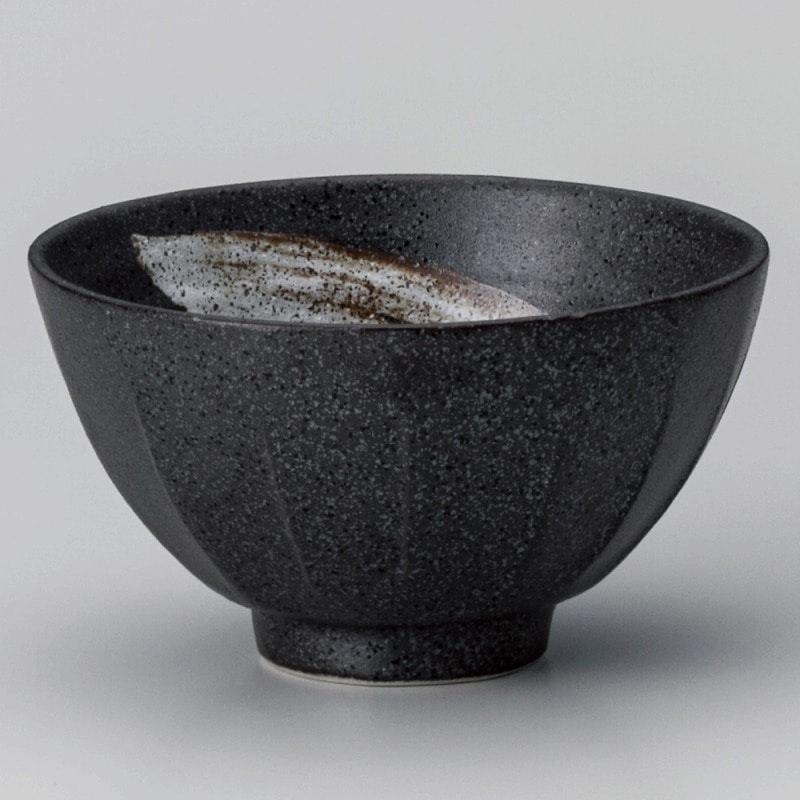 耐熱6.5 寸羽反渕布目丼 渕根来内黒 メラミン丼ぶり 30