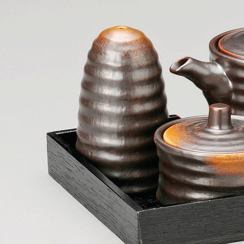 福井クラフト 新カスター＆箸箱 黒天朱 86012340 1個（ご注文単位1個