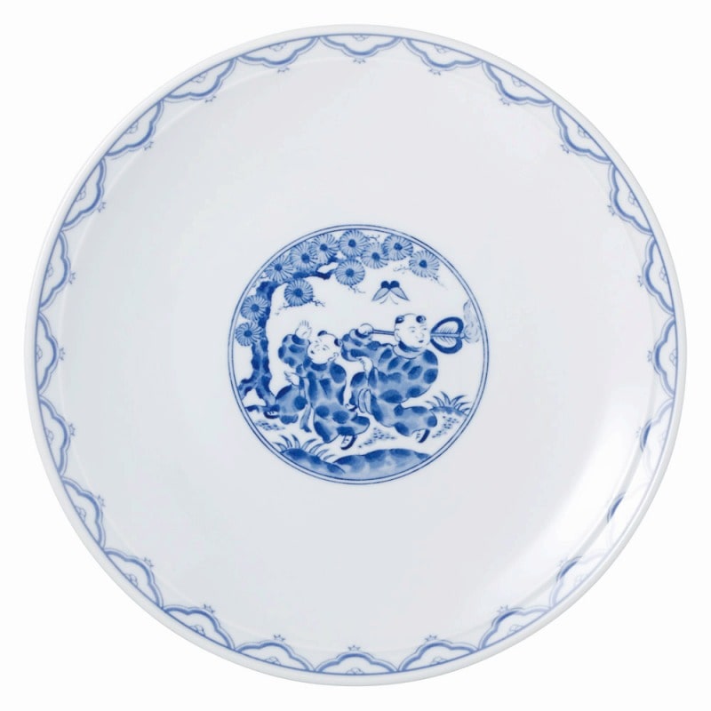 金正陶器 青地唐子 7.0皿 1個（ご注文単位1個）【直送品】 包装