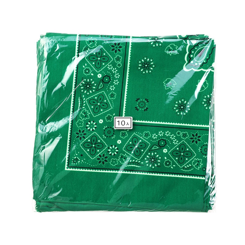 ㈱アーテックバンダナ 緑 10枚組 1セット（ご注文単位1セット）【直送