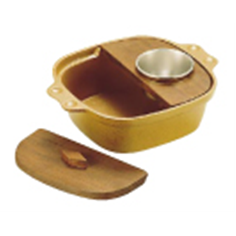 SAアルミゆどうふ鍋 15cm (茶・2枚フタ・仲子付) 1袋(ご注文単位1袋)【直送品】