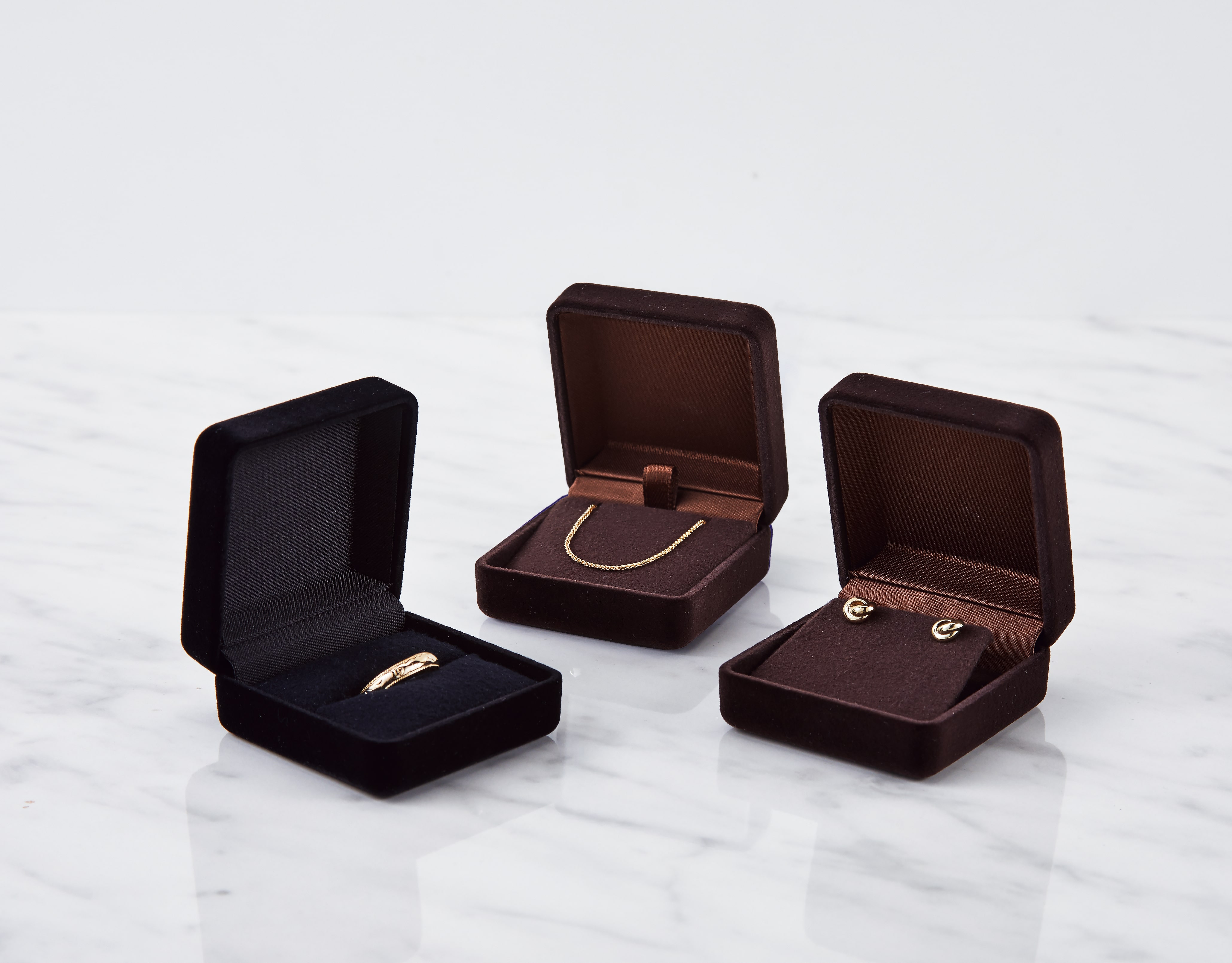 SLM-01-E-BR スリムケースピアス用 フロッキー生地 ブラウン 1個 （ご