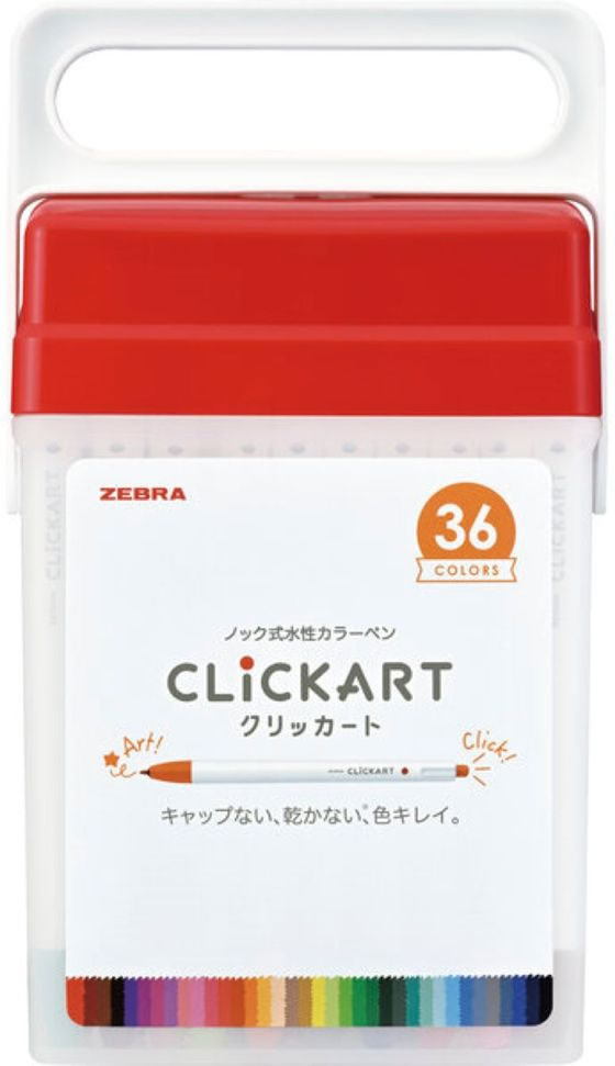 ゼブラ ノック式水性カラーペン クリッカート 36色セット WYSS22