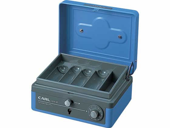 ライオン事務器 手提金庫 Sサイズ B5判収納サイズ HS-93 ブルー ライオン事務器 手提金庫Sサイズ（B5判収納サイズ） HS-93 1台 ライオン