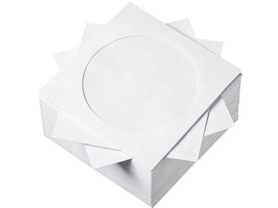 サンワサプライ DVD・CDペーパースリーブケース(ホワイト) 100枚入 1パック（ご注文単位1パック)【直送品】