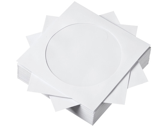 サンワサプライ DVD・CDペーパースリーブケース(ホワイト) 50枚入 1パック（ご注文単位1パック)【直送品】