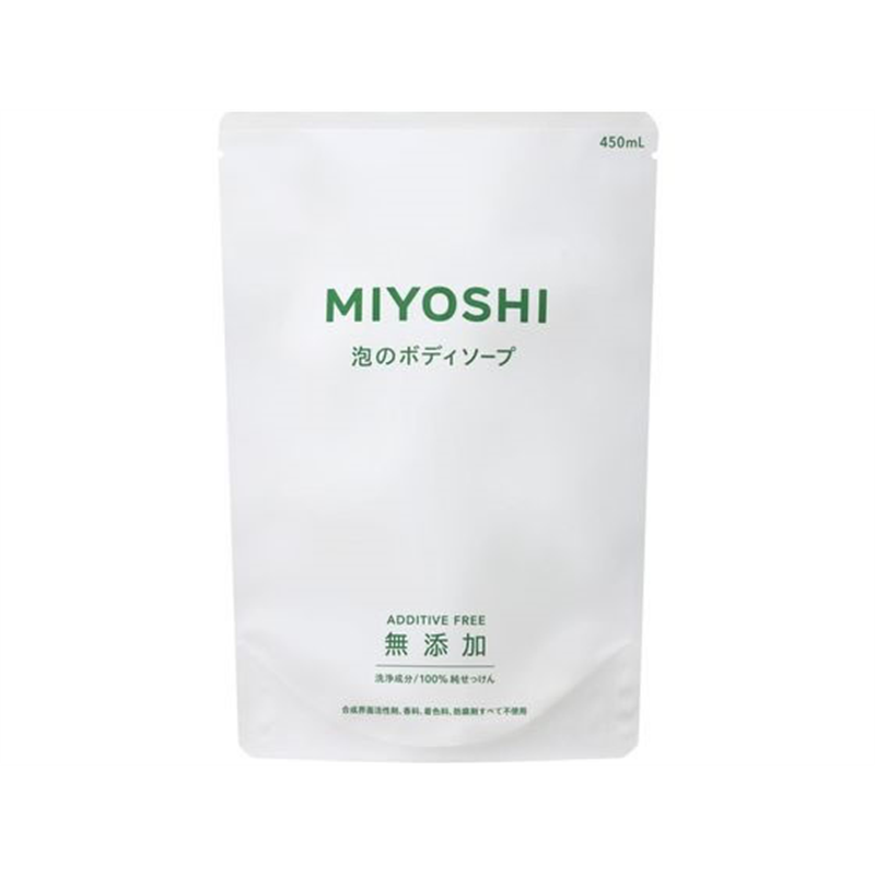 ミヨシ石鹸 無添加せっけん 泡のボディソープ 詰替用 450ml 1個(ご注文単位1個)【直送品】