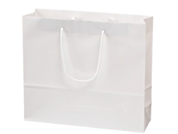 >スーパーバッグ ラミネート紙手提袋 白無地 M 50枚 92660250 1箱（ご注文単位1箱)【直送品】