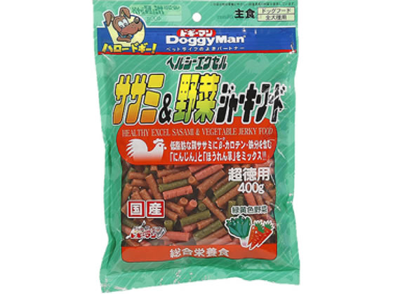 ドギーマンハヤシ ヘルシーエクセル ササミ&野菜ジャーキーフード 400g 1袋(ご注文単位1袋)【直送品】