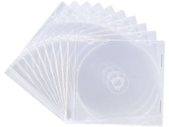 サンワサプライ Blu-ray・DVD・CDケース スリムタイプ クリア 10枚セット 1パック(ご注文単位1パック)【直送品】