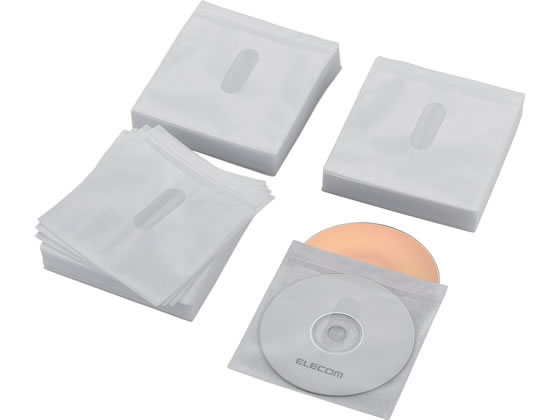 エレコム Blu-ray・CD・DVD対応不織布ケース タイトルカード付 120枚 1パック(ご注文単位1パック)【直送品】