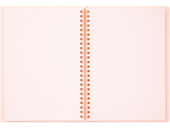 ミドリ(デザインフィル) リングノート[A5]カラー ドット方眼 ピンク 1