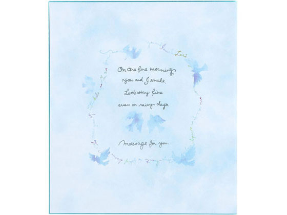 ミドリ カラー色紙 二つ折り 青い鳥柄×5冊 33139006 1袋（ご注文単位1袋）【直送品】