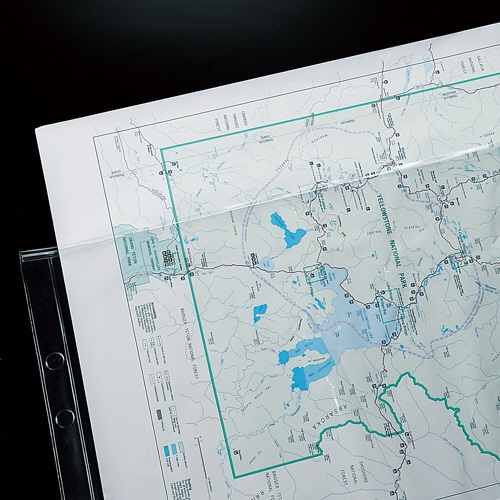 TANOSEE チャック式図面ケース A1サイズ 4穴 透明 1枚（ご注文単位1枚
