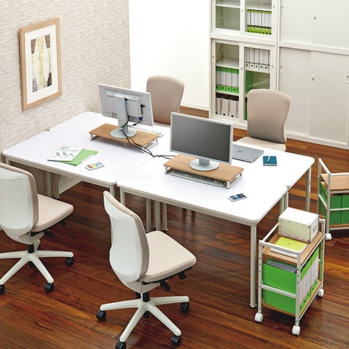 YAMAZEN フリースタイルデスク 幅1200×奥行450mm ナチュラル MFD-1245RGNAIV 1台（ご注文単位1台）【直送品】