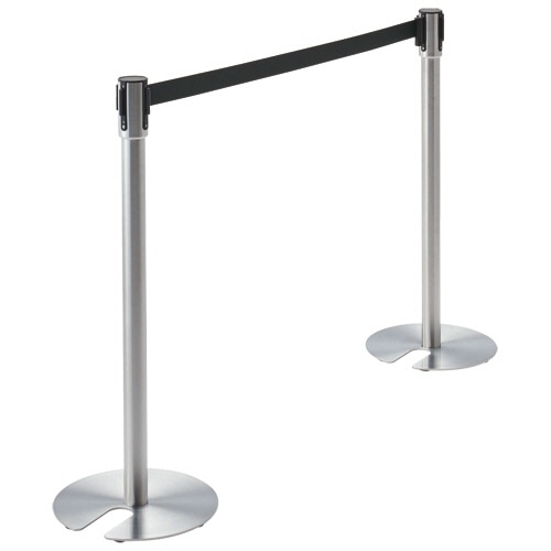 ベルトパーテーションスタンドD (スチール)黒