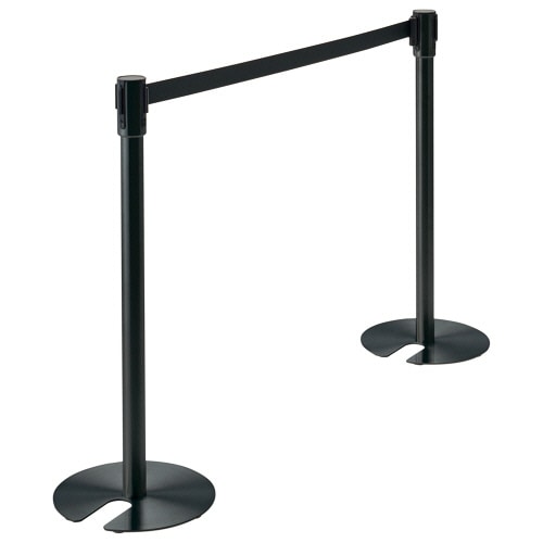 ベルトパーテーションスタンドD (スチール)黒