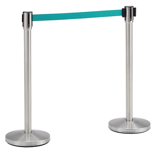 緑十字　Ｗベルトパーテーション　本体：銀　ベルト：緑　ＷＢＰ−Ｓ−Ｇ　高さ１０００ｍｍ　ＳＵＳ製　　332141　114-9021 日本緑十字社 ベルトパーテーション 本体のみ(ベルトカセットなし) RBB