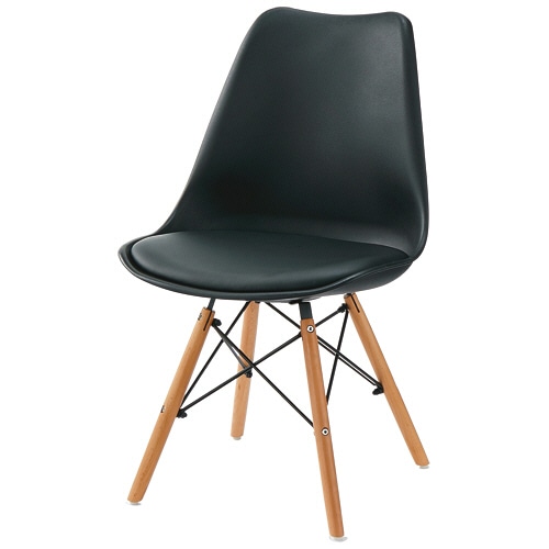 ホームスタイリング シェルチェアクッション付 ブラック SHELL-01BK 1台 ホームスタイリング シェルチェア クッション付 ブラック 1脚(SHELL