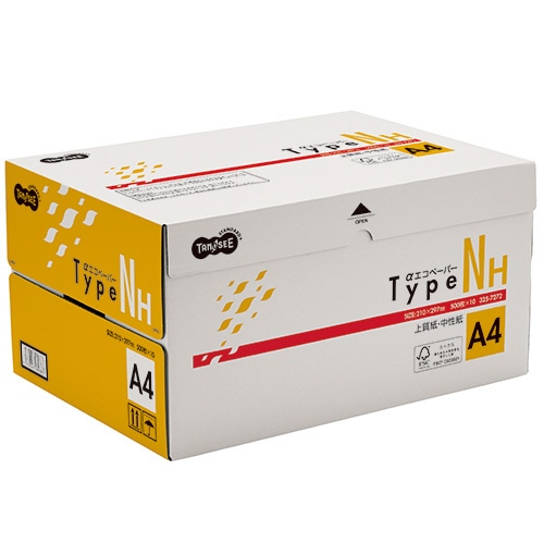 TANOSEE αエコペーパー タイプNH A4 500枚 10冊/箱（ご注文単位1箱）【直送品】