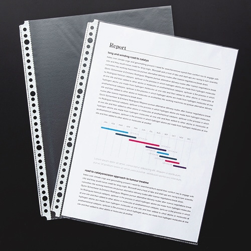 TANOSEE クリアファイル用リフィル A4タテ 2・4・30穴 エンボス加工