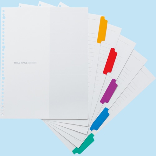 TANOSEEラミネートタブインデックス A4 2穴 6山 1パック(10組) 〔×10セット〕 まとめ）TANOSEEラミネートタブインデックス A4 2穴 5山 1パック(10組