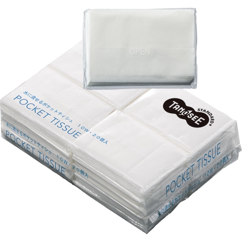 ポケットティッシュ 500入 6W 10箱 中古】ポケットティッシュ