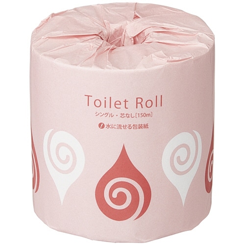 TANOSEE トイレットペーパー 個包装 シングル 芯なし 150m 144
