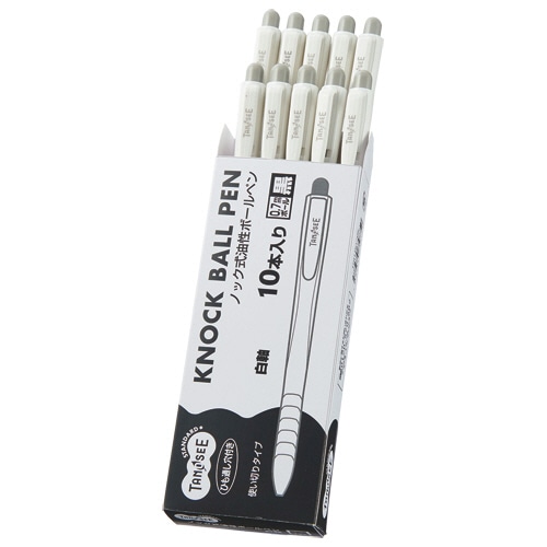 TANOSEE ノック式油性ボールペン（なめらかインク） 0.7mm 黒 （軸色 ラベンダー） 1本 〔×100セット〕 たのめーるTANOSEE ノック式油性ボールペン(なめらかインク) 0.5mm