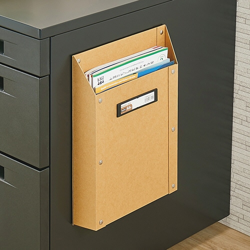 TANOSEE マグネットボックス(貼り表紙) A4タテ型 クラフトブラウン 1個