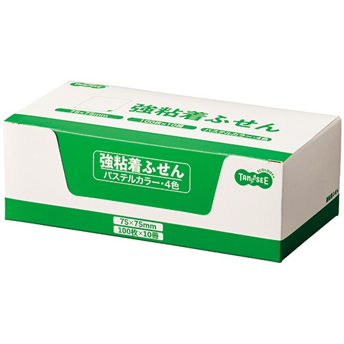まとめ買い 業務用 TANOSEE ふせん 75×50mm4色混色1セット(50冊：10冊×5パック) [▲][TP] TANOSEE 強粘着ふせん 75×75mm パステルカラー・4色 10冊⁄袋（ご注文