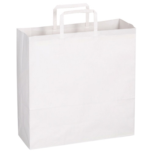 TANOSEE 紙手提袋 平紐 中 ヨコ320×タテ320×マチ幅115mm 白無地 50枚/袋(ご注文単位1袋)【直送品】