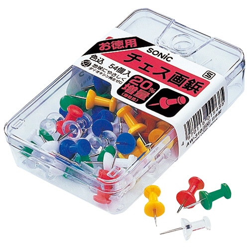 ソニック チェス画鋲 色込 AW-310 54個/箱(ご注文単位1箱)【直送品 ソニック チェス画鋲 色込 AW-310 54個/箱(ご注文単位1箱)【直送品