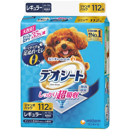 ユニ・チャーム デオシート しっかり超吸収 無香消臭タイプ レギュラー 1パック(112枚)(ご注文単位1パック)【直送品】