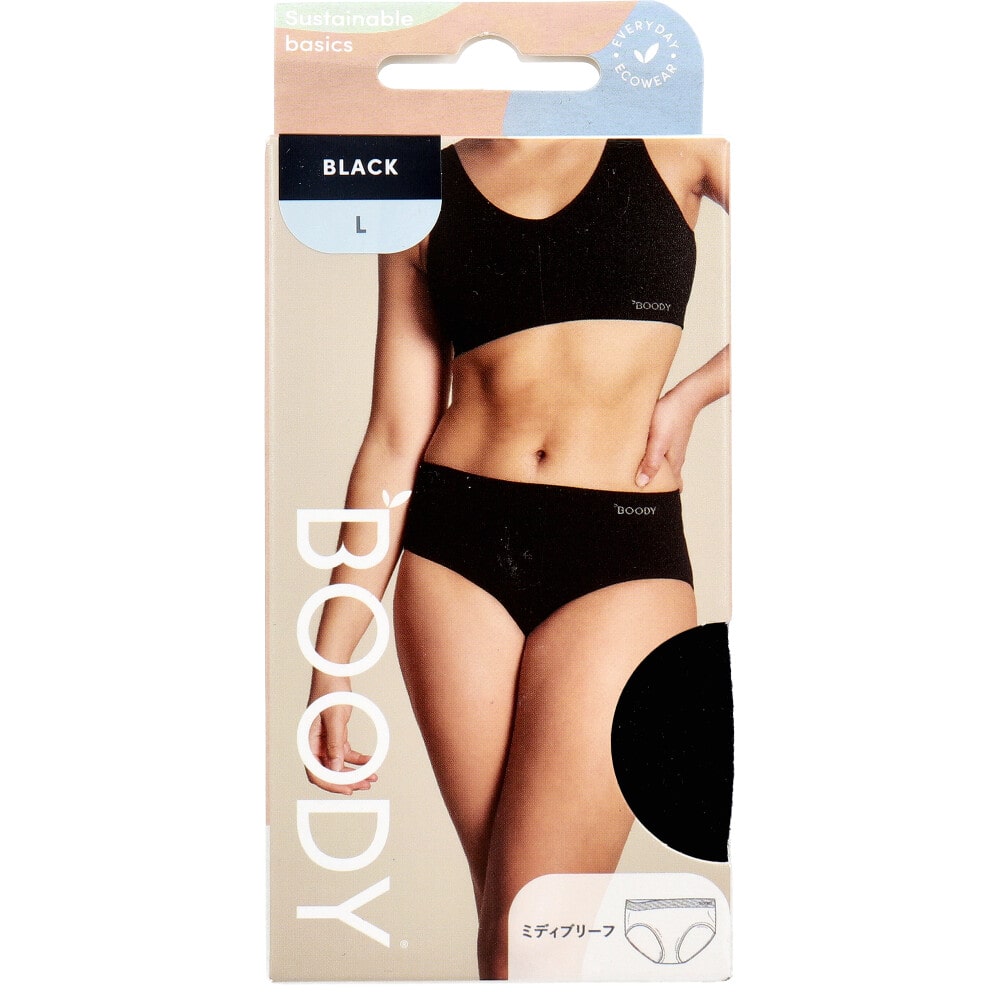 Jorico Enterprises Pty Ltd BOODY ミディブリーフ Lサイズ ブラック 1個(ご注文単位1個)【直送品】