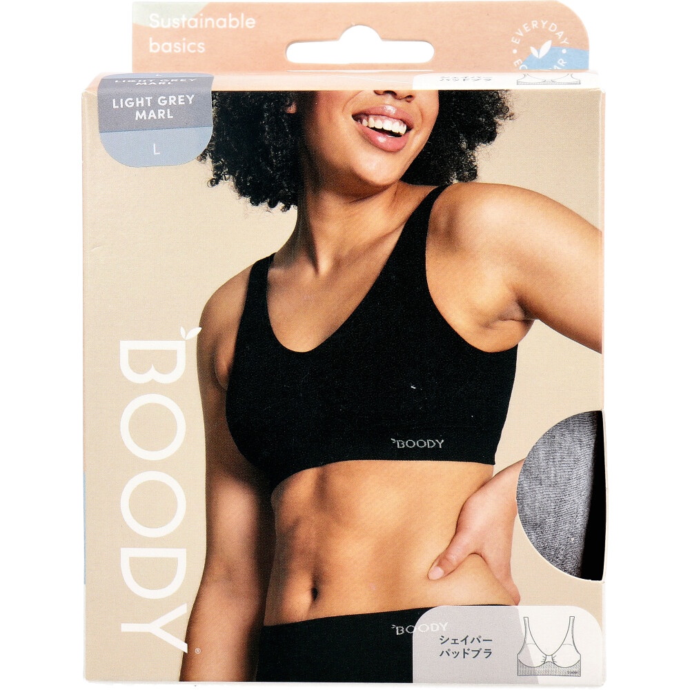 Jorico Enterprises Pty Ltd BOODY シェイパー パッドブラ Lサイズ ライトグレー 1個(ご注文単位1個)【直送品】