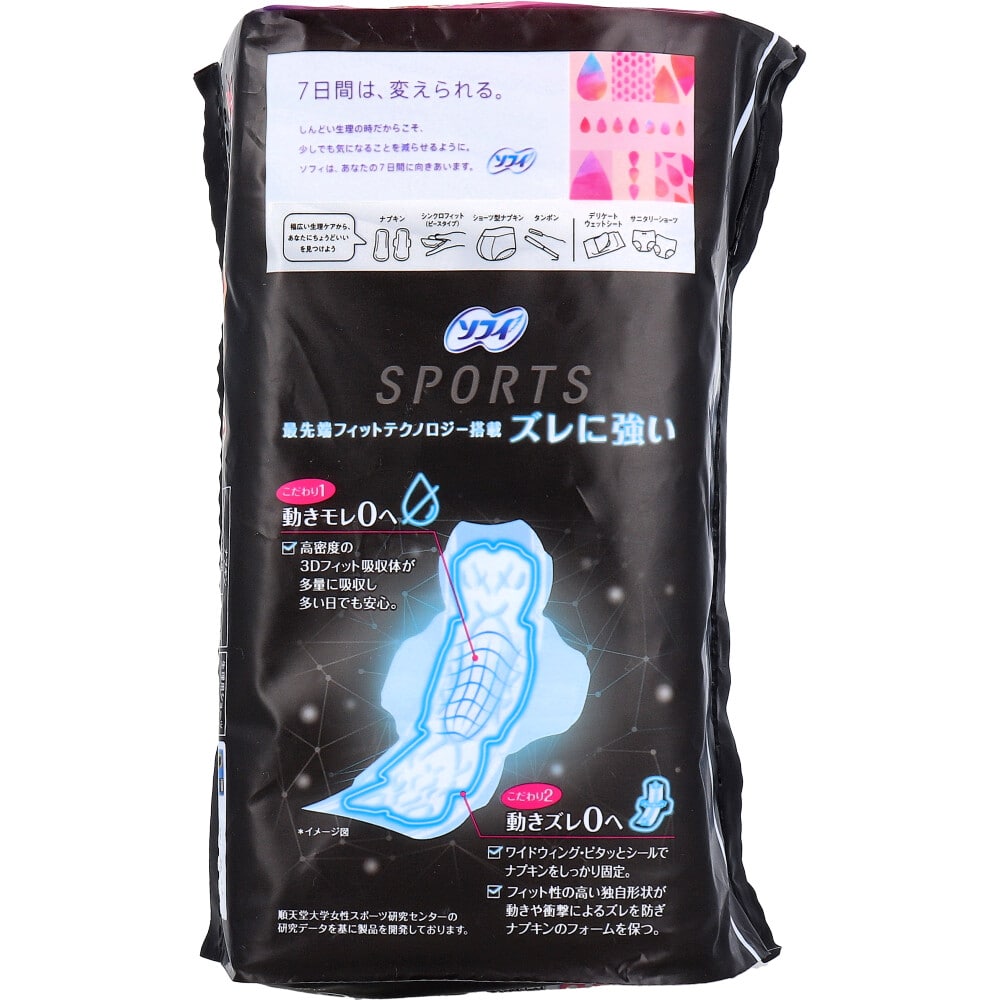 ユニ・チャーム ソフィ SPORTS 特に多い昼用 羽つき 26cm 29個入