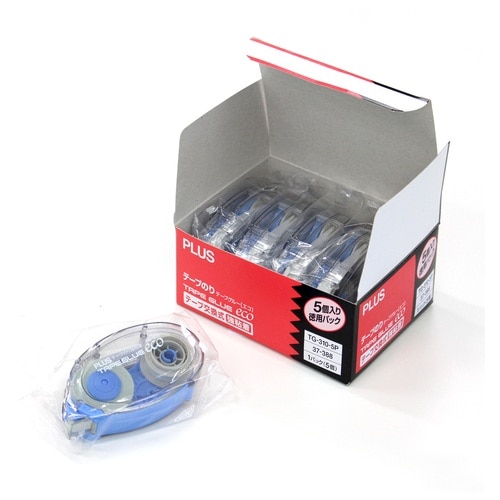 プラス PLUS テープのり テープグルーエコ 本体5個パック T-310-5P 37-388 1箱(ご注文単位1箱)【直送品】