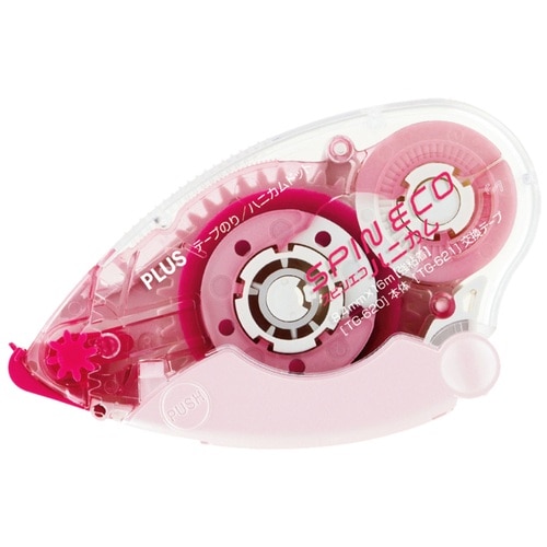 プラス PLUS テープのり スピンエコハニカム 8.4mm×16m ピンク 37-561 1箱(ご注文単位1箱)【直送品】