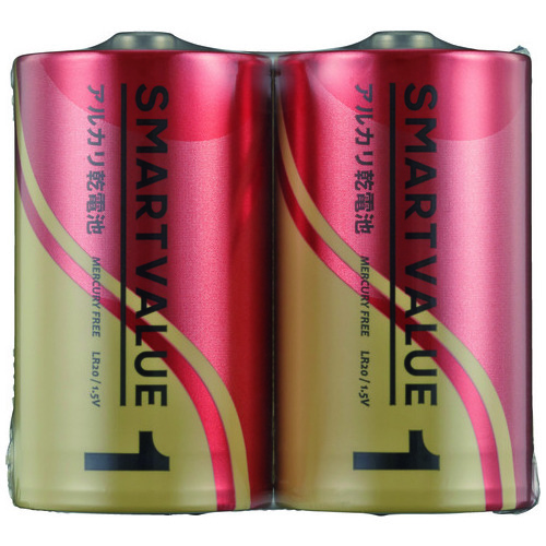 スマートバリュー アルカリ乾電池Ⅱ 単1×100本 N221J-2P-50 1箱（ご