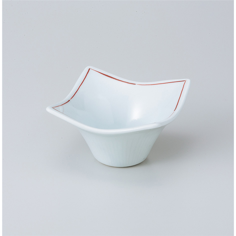 古林陶器 組鉢 赤ライン四方小鉢(大) 806330178 1個（ご注文単位1個）【直送品】