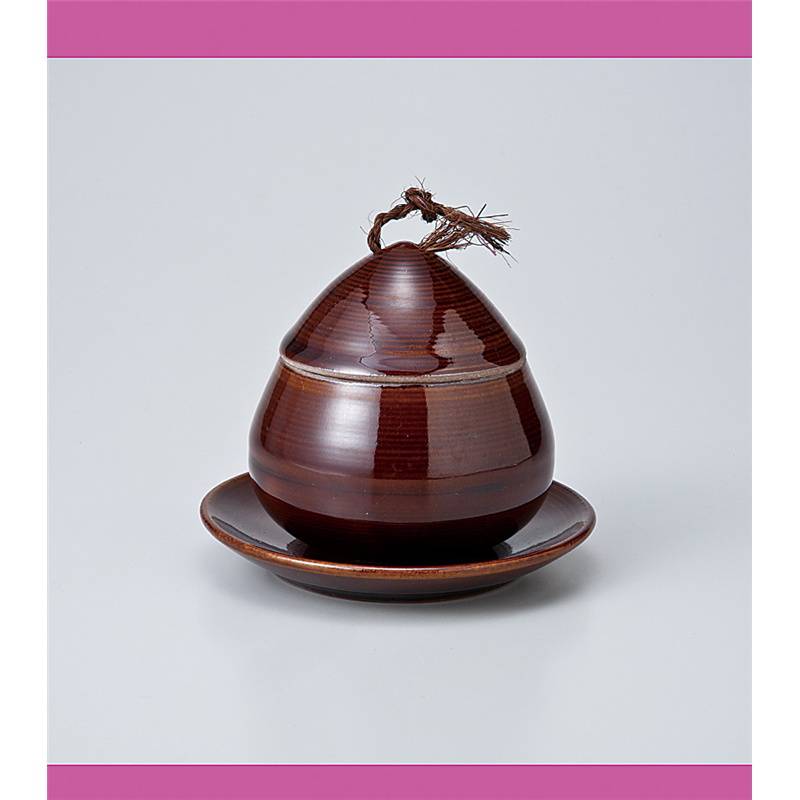 古林陶器 蒸椀 アメ釉くり蒸 小 715810125 1個(ご注文単位1個)【直送品】