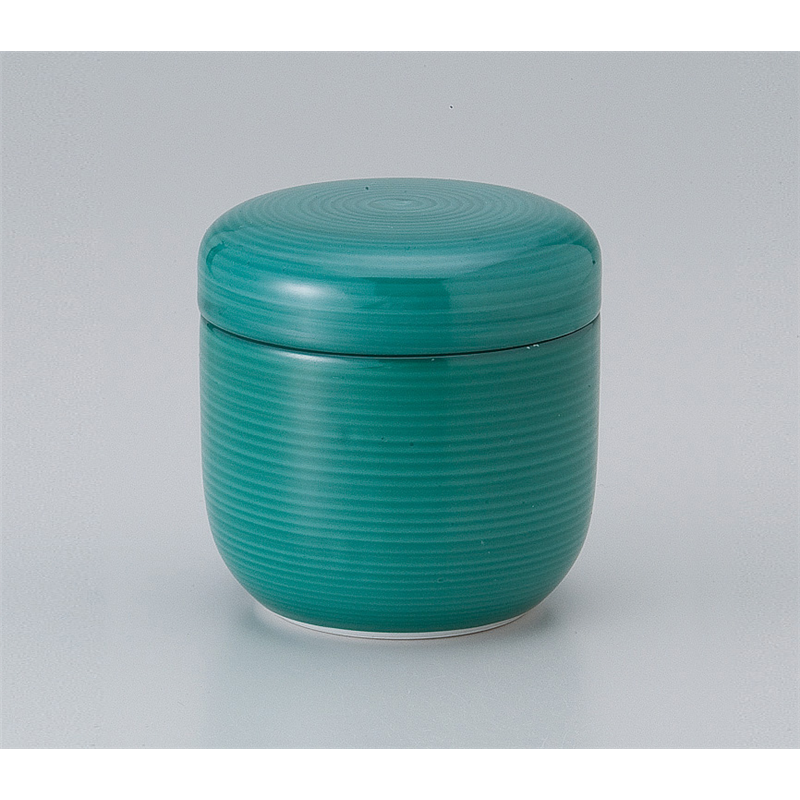 古林陶器 蒸椀 グリーン巻夏目型むし碗 515710578 1個(ご注文単位1個)【直送品】